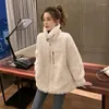 Fourrure femme hiver femme blanc Teddy femmes Faux vison coréen agneau mongol surdimensionné manteau tricoté rose laine fourrure douce veste décontracté