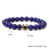 Strand Natural Lapis Lazuli Bead Armband Blue Stone Charm Oregelbundet Chip Mediation Yoga Bangle for Women Men