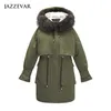 Parkas femininas para baixo 2023 moda feminina ferramentas parker jaqueta solta com capuz grande gola de pele médio longo casaco 231108