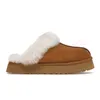 Mustard Seed Tasman Slipper Designer Fluffy fur slides Women Tazz Slippers Platform Loafers Shoes Slip-On Disquette Woman fuzzy furry Plate-forme Winter Boots