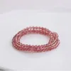 Strand Minar INS Pink Red Color Natural Stone Crystal Beaded Bracelet For Women Wholesale Multi Layered Elastic Bracelets