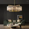 Lustres Dimmable LED Cuivre Lustre En Verre Éclairage Lustre Suspension Luminaire Lampen Pour Salon