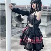 Gonne Autentico Gothic Lolita Nero Bianco Rosa Abito Donna Halloween Vampiro Abiti da festa Cosplay Vintage Dolce Punk Scuro