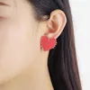 Stud Earrings 2023 Fashion Big Red Heart Shape Metal Earring For Women Vintage Sweet Girl Boucle D'oreille Jewelry Accessorie