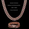 W pełni VVS Moissanite Cuban Link łańcuch drobny Hip Hop Baguette Diamond Men Naszyjnik 925 Srebrna bransoletka