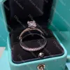 Designer Diamond Fashion Dames Bruiloft Sliver Ring Sieraden Set Lady Kerstcadeau met doos