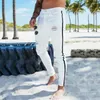 Men's Jeans Stripes For Bike Skinny Men Stretch Denim Trousers Elastic Waist Big Size European M-3XL Casual Sandbeach Pants