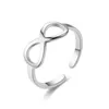 Cluster Rings AsJerlya Simple Adjustable Titanium Steel Ring Infinity Stainless Couple For Women Men 2023 Fashion Jewelry
