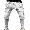 Men's Pants Military Tactical Cotton Cargo For Mens Elastic Casual Trousers Zipper Multi-Pocket Joggers Fashion Khaki Black