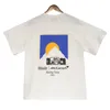 Rhude Co-Nom Formule F1 Racing Car Sunset Imprimé Col rond Casual Hommes et Femmes Loose Summer T-shirt à manches courtes G2zv # Nicw