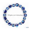 Perline alla moda semplice malocchio Relius fascino perline blu braccialetto fortunato migliore abbinamento turco per bracciali gioielli consegna di goccia Dhcds