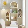 Decorative Plates Cream Wind Arch Bookshelf White Storage Bookcase Living Room Curio Cabinet Bedroom Shelves