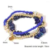 Strand natural lapis lazuli grânulo pulseira azul pedra charme irregular chip mediação yoga pulseira para mulher