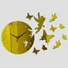 Wall Clocks DIY Acrylic Material Single Face Needle Quartz Watches Brief Style Butterfly Decoration Home Stickers