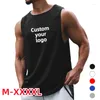 Erkek tank üstleri logonuzu özelleştirin kolsuz fitness t-shirt moda erkek kas antrenmanı antrenman fit en iyi erkek sporları