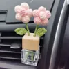 Decorations Plant Vent Clip Handmade Crochet Fluffy Flower Air Freshener Car Diffuser Bottle Cute Kawaii Interior Decor Accessories AA230407