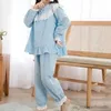 Pajamas New Spring Autumn Girls Pajamas مجموعة حلوة الأميرة على غرار الأطفال ملابس المنزل الفتيات غير الرسمي لون نقي طويل الأكمام بيجامات R231108