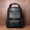 Backpack JLFGPJ Handmade Vintage Crazy Horse Couro de grande capacidade Men's Genuine Cowhide Business Computer Saco