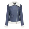 Women's Leather Faux Jackets For Women Fleece Warm Long-sleeved Lapel Casual PU Jacket