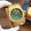 Lukseryczne zegarek Wysokiej jakości zegarek męski zegarek dębowy Rise Gold Casual Montre Automatique Ultra Glow Metalowy pasek ze stali nierdzewnej Luksusowy czarny zegarek z pudełkiem