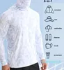 ハンティングジャケットサマーフィッシング衣服女性男性のための薄い通気性のあるフード付きラッシュガード