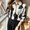 Frauen Blusen Übergroßen M-4XL Camisas Y Blusas Mujer Koreanischen Stil Top Frauen Langarm Büro Hemd Lose Fit Chemise femme