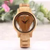 Horloges Heren Horloge Bamboe Hout Holle Driehoek Kast Houten Band Heren Paar Feest Vakantie Cadeau Punk Quartz Klok Reloj Horloge