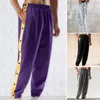 Men's Pants Sports Trousers Joggers Casual Tear Away Loose Fit Basketball High Split Snap Button Jogging Tracksuits