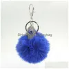 Belangrijkste ringen Groothandel Lucky Cremaic Evil Eye Eye Hamsa Handsleutel Ringen Keychain Soft Pom Handtas Charms Accessoires Purse Keychains Sieraden G Dhuda