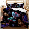 Sängkläder sätter reaktivt tryck solrosfjäril Set Winter Däcke Cover Pillowcases Sängdukar Hem Textil Bed for Girl 200x200