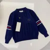 Pull Automne et hiver nouveau pull de créateur pour enfants chemise en tricot bouton ras du cou pour garçons et filles vêtements de mode décontractés pour enfants si