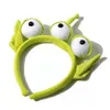 Groene Hoofdband Alien Cosplay Kostuum Accessoires Anime Drie-ogen Monster Haarbanden Leuke Grappige Cartoon Haarbanden Meisje Vrouwen GC2452