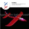 LED Flying Toys ToyVian mousse avion léger avion lanceur avion pour enfants jouet pour la cour de jardin sportif extérieur sans bouton AMJN8