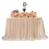 Table Skirt Fluffy Gauze Wedding Decoration Sign-In Waist Skirting Birthday Party Welcome