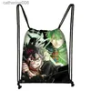 Backpacks Anime Black Clover Backpack Manga Asta Drawstring Bags Casual Boys Girls Outdoor Travel Storage Bag Shoes Holder Book Bags GiftL231108