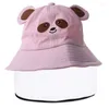 Berets Toddler Kids Baby Protective Bucket Hat Clear Visor Full Face Shield Cartoon Panda Animal Ears Anti-Saliva Fisherman