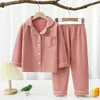 Pajamas Kids Clothes Girls Loungewear Autumn Winter Warm Boy Pajama Suit for Babies Casual Long Sleeve Lapel Set Children's Clothing