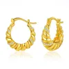 Hoop Earrings For Women Gold Plated Piercing Famale Cow Horn Bag Metal Style Set Zircon 2023 Jewelry Ear