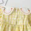 Pagliaccetti Abito estivo carino in cotone stile principessa 0-24M bambina aderente tuta a maniche corte bambina 230408