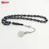 Strand Tasbih Natural Kuka Wood inlaid Metal Muslim Misbaha Prayer Beads Handgjorda Subha Islamiska radband pärla arabiskt mode