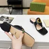 Sandały projektanta mody skórzane kapcie na wysokim obcasie Kobiety GGITY Classic Flip-Flops Summer Safcxv