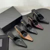 Designer de luxe en cuir bouts pointus pompes Slingback sandales talons talon aiguille chaussures habillées chaussures de bureau de fête