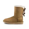 2024 australische Designerstiefel Damen Winterschneestiefeletten Tasman Pelzrutschen Ugglie Hausschuhe Knöchelkurz Minischleife Khaki Schwarz Weiß Rosa Marineblau Outdoor-Stiefel