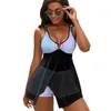 Costume da bagno da donna con stampa bikini Set costume da bagno rosa e blu Sexy scava fuori vasca grafica divertente abiti da spiaggia regalo di compleanno