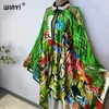 Swobodne sukienki Winii Kimono moda bohemian graffiti print letnia sukienka damska plaża kaftan eleganckie wakacje luźne wakacje