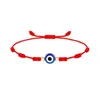 Kedja Evil Turkish Blue Eye Hand Woven Armband med sju justerbara smycken med röda droppleveranser DHGARDEN DHWRN
