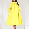 Casual Dresses Church for Black Women African Fashion Bow Neck Formal Party Dress Elegance Evening Nice