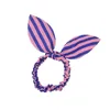 100Pcs/lot Children Women Hair Band Cute Polka Dot Bow Rabbit Ears Headband Girl Ring Scrunchy Kids Ponytail Holder Hair Accessories