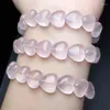 Bracelets à maillons en Quartz Rose naturel, en forme de cœur, pierres précieuses Reiki, bijoux à la mode, Fengshui, guérison, cadeau d'énergie porte-bonheur pour femmes, 1 pièces