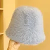 Gorros Gorro/Gorras De Calavera Moda De Mujer Color Sólido Sombrero De Cubo De Piel Esponjoso A Prueba De Frío Gorro De Pescador Ligero Ropa